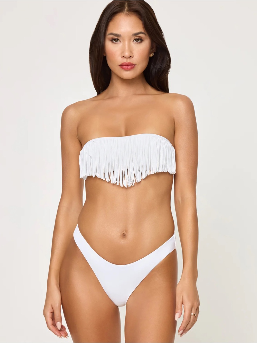NWOT L*Space Dixie Fringe bikini set white small